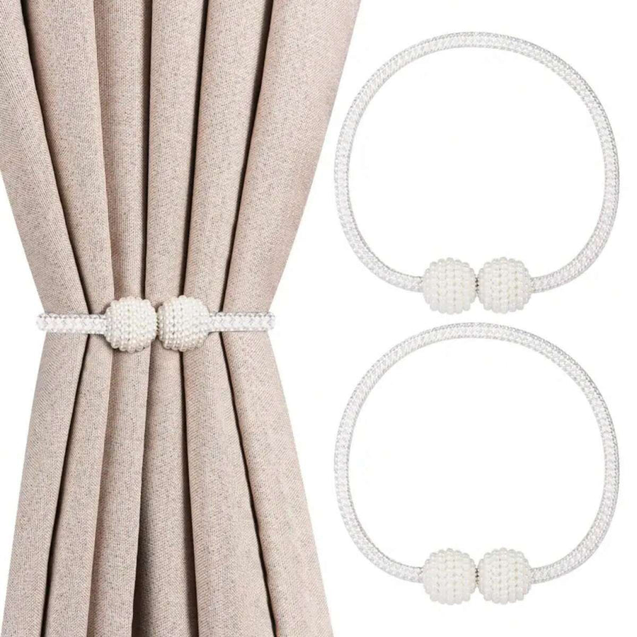 8pcs/6pcs/4pcs/2pcs Magnetic Curtain Tiebacks, Window Tieback Holder Decorative Rope Fixer Classic Tie Design For Home Office